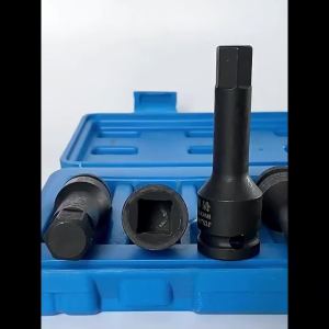 7pcs 3/8-Inch Drive Cr-Mo Metric Allen Hex Driver Impact Spline Bit Socket Set Size T20-T60 M5-M14
