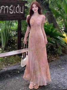 RELNLEX | Đầm Dài Ombre Giảm Cân Elegance Pháp