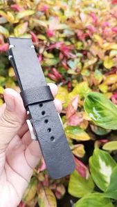 Tali Jam Tangan Kulit Asli Sapi Selapis Warna Hitam Garansi 1 Tahun
