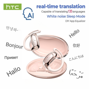 HTC NE35 OWS Open Ear Wireless Earbuds Bluetooth 6.0 AI Translator 134 Languages ENC Noise Cancelling Sport Headphones with Mic