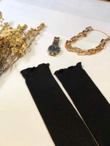 Handshock sarung tangan wanita aksesoris umroh bahan rib rajut halus premium muslim wear