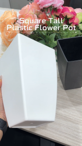 Square Tall Plastic Flower Pot Minimalist Decorative Planter for Indoor Outdoor House Plants