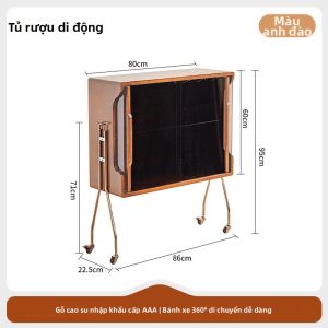 HESHIBOYA | Tủ Hiển Thị Rượu Gỗ Di Động Phòng Khách Hiện Đại Minimalist