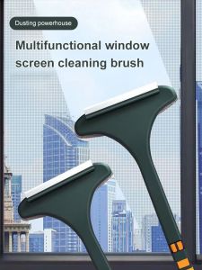 2 in1 Window Cleaner Brush Multifunctional Window Screen Mesh Cleaner Brush Wet Dry Dual Purpose for Home Car