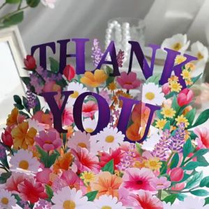 3D Pop-Up Thank You Card - Versatile for All Occasions Perfect for Mothers Day Fathers Day Business Gratitude & Friendship Appreciation