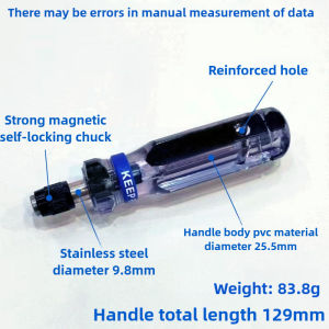 deli | 6.35 Multi Purpose Screwdriver Handle 6.35 10 Piece Set S2 Universal Cross Shaped Quick Magnetic Suction Portable