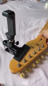 PLAYOU Guitar Phone Holder Adjustable&Rotatable Guitar Mount Universal Non-slip Smartphone Mount Camera Clamp for Drum Mobile Phone