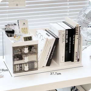 Simple Pure Color Desktop Stationery Storage Box Multi-Function Drawer Type Organizer Box Book Shelf Book Stand Box