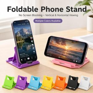Foldable Phone Stand Adjustable Portable Desktop Holder for Smartphone Tablet Hands-Free Viewing for Desk Travel