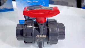 ACE บอลวาล์ว ยูเนี่ยน สวมท่อสีฟ้าทากาว 1/2" - 4" นิ้ว VD02 UPVC TRUE UNION BALL VALVE