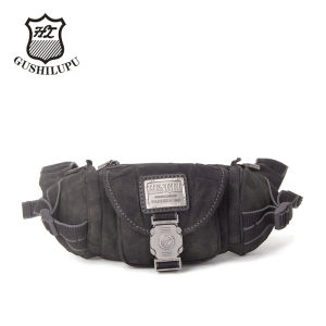 Casual Outdoor Canvas Waist Bag Mens Bicycle Riding Crossbody Bag Fashionable Backpack Mobile Phone Waist Bag Leisure Hiking