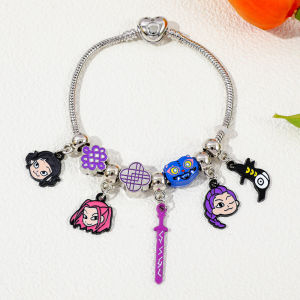 TV K-Pop Demon Hunters Beads Metal Enamel Pendant Bracelet Personalized Harajuku for Fans Cosplay Y2k Jewelry Gifts