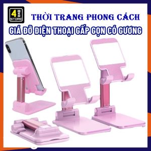 Kệ Điện Thoại Có Gương Xoay 360 Độ Giúp Quay Video Make Up Đa Năng Cao Cấp - Giá Đỡ Máy Tính Bảng Gấp Gọn Dùng Livestream Học Online Tiện Lợi - Kệ Đỡ Điện Thoại Decor Để Bàn