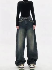 Spring Autumn Wide Leg Jeans Women High Waist Denim Trousers Womens Jeans Harajuku Vintage BF Style Loose Femme Streeetwear