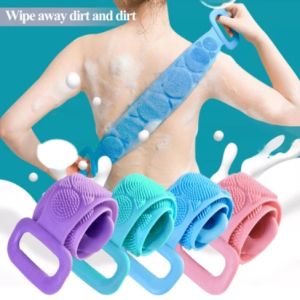 Bath Silicone Back Scrubber for Shower Exfoliating Silicone Body Brush for Dry and Wet Brushing Lathers Well Eco Friendly Long Lasting Comfortable Massage
