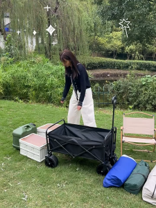 Folding Camping Trolley Wagon Outdoor Camping Equipment Off-road Wheels Large Capacity