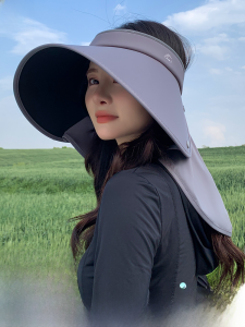 MiiOW | Womens Summer Casual Ice Silk Sun Hat UPF50+ UV Protection Bicycle Riding Windproof Empty Top Sunshade Cap Nylon Material