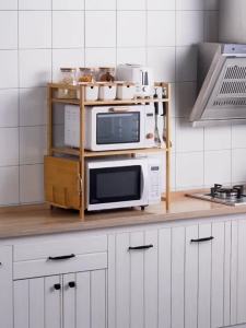 Multifunctional Microwave and Spice Storage Rack