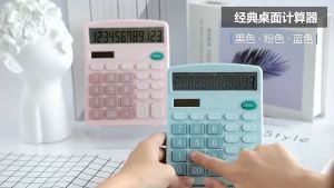 Calculator 12-bit Solar Battery Dual Power Candy Color Calculator Portable Calculator