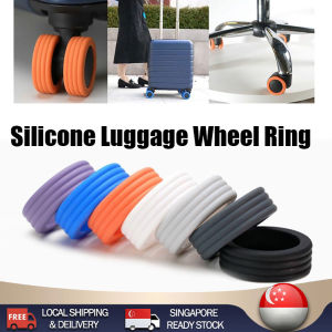 SG【READY STOCK】8Pcs Rubber Ring Flexible Luggage Wheel Ring Diameter 42 mm Suitcase Wheels Protection Cover Silicone Thick Flexible Flat Luggage Wheel Replacement Universal