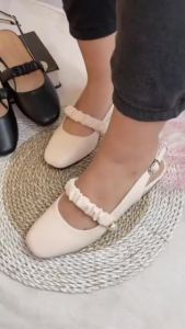 Sandal UJ05 Sepatu Bapau Wanita Sendal Tali KERUT GHINA 3cm