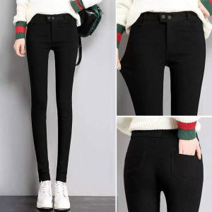 Slimming Nine-Tenths Faux Denim Leggings Womens Summer Thin Tight Black Pants Eighteen Bottoms Stylish plus Size Clothing