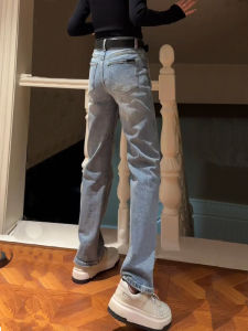 High Waist Wide Leg Jeans Womens Loose Fit Straight Cut Retro Slimming Denim Pants Autumn 2025 Fashion Ladies Cotton Stretch