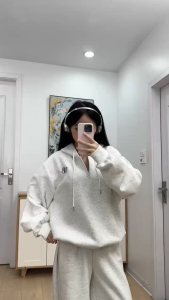 Áo hoodie nữ cổ V form rộng chất nỉ cao cấp có khóa kéo HD04 phong cách Hàn Quốc năng động dễ phối mặc đi chơi đi học