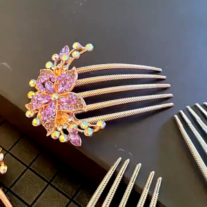 JS SHOP Hair Comb Clip Rhinestone Hairpin Bridal Wedding Flower Tiaras Hair  Korean Style Accessories