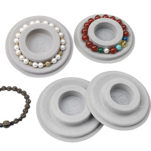 Gray Flocked Bead Board Bracelet Beading Organizer Professional Disc Jewelry Making Tray WorkBenches Size Measuring Plate Craft Tool Accessories