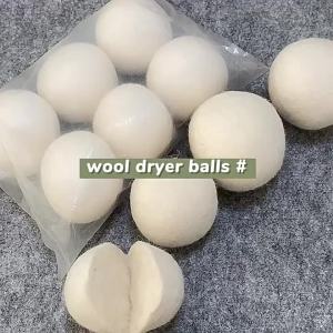 3/6pcs 1.97inch Wool Dryer Balls Natural Laundry Drying Ball Fabric Softener Anti Static Reusable Clothes Dryer Accessories 5cm