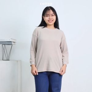 Cotton Inch - Haifa Knitting Waffle Kaos Wanita Lengan Panjang