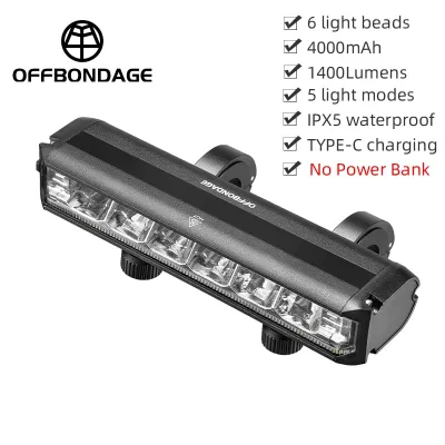 OFFBONDAGE Bicycle Light Front 900Lumen Bike Light 2000mAh Waterproof Flashlight USB Charging MTB Road Cycling Lamp