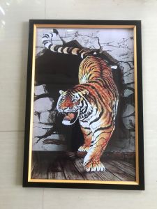 Hiasan Dinding Cetak Gambar Macan Ganas plus bingkai uk45cm x 65cm