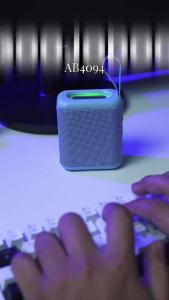 GOOJODOQ AB4094 Fabric TWS Wireless Bluetooth Speaker Portable with RGB Lighting High Quality Hi Fi Sound Quality Supports TF/USB Playback