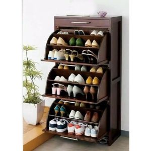 RAK SEPATU MINIMALIS KAYU JATI