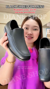 Mens Black Shoes Stylish Korean Style Fashion Non-Slip Waterproof Rubber Slip-On Work Shoes for Students & Office Professionals Closed Toe Creeper Footwear