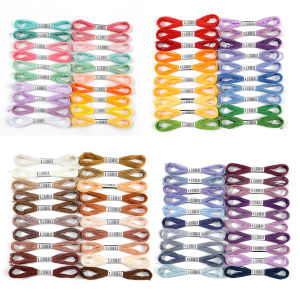 ชุดด้ายปัก 20 สี/ชุด ด้ายปักครอสติช สีมาการอง หลากสีรุ้ง สำหรับงาน DIY เย็บผ้า ออกแบบงานเย็บผ้า