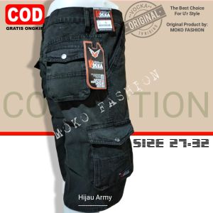 Celana pendek Cargo Canvas Denim Moko