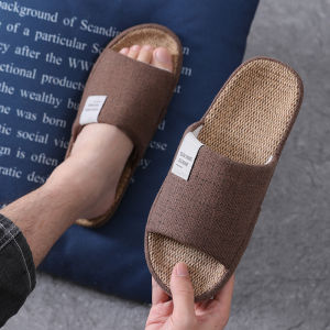 Dép Vải Lanh Thấm Hút Cho Nam Và Nữ Mùa Hè Trong Nhà Chống Trượt Dép Vải Lanh Cotton Mùa Xuân Thu Cho Cặp Đôi