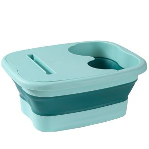 Foldable foot bath tub – portable covered basin with ergonomic design suitable for travel and home use