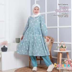 Cutetrik Set Tunik Celana Panjang Anak Perempuan Oneset Baju Muslim Anak Remaja