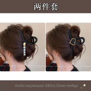 กิ๊บติดผมขนาดใหญ่สีดำสำหรับผู้หญิง กิ๊บติดผมทรงฉลาม ทรงหรูหรา สำหรับผมยาว ตกแต่งผมฤดูใบไม้ร่วงและฤดูหนาว