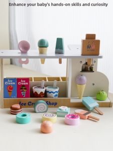 Educational Pretend Play Wooden Ice Cream Set