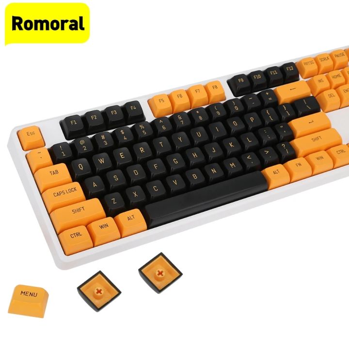 149 Key PBT Double-shot Black Yellow CSA Profile Keycaps DIY English ...