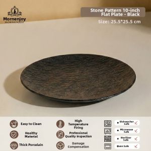 mornenjoy | Luxury Underglaze Color Tableware Plates Black White