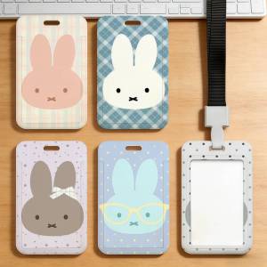 Miffy | M-Miffy CUTE Pink Card Holder Work Permit Access Bus Subway Cards Protective Sleeve