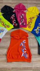 NalS-Áo tanktop nữ xinh chất thun lưới mềm mịn dây rút 2 bên chữ màu nổi tập aerobic shuffldanc