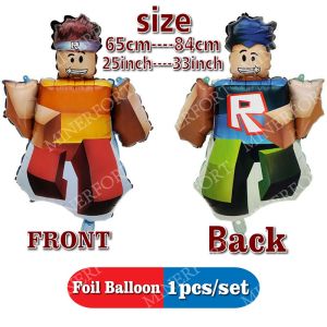 Cartoon Roblox Game Themed Foil Aluminum Balloons Anime Happy Birthday Party Decoration Set Supplies for Decorating Home Gifts