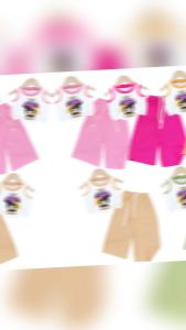 Bộ sát nách quần ống rộng bé gái thun gân hình in korama vuong niệm cho bé 6kg -30kg.SNQD08